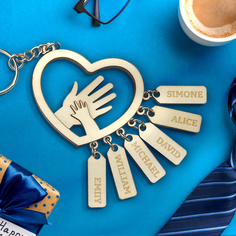 Mani Personalizzate Con Targhette Per Nome Portachiavi Regalo Per La Festa Del Papà Regalo Per Papà Nonno - soufeelit