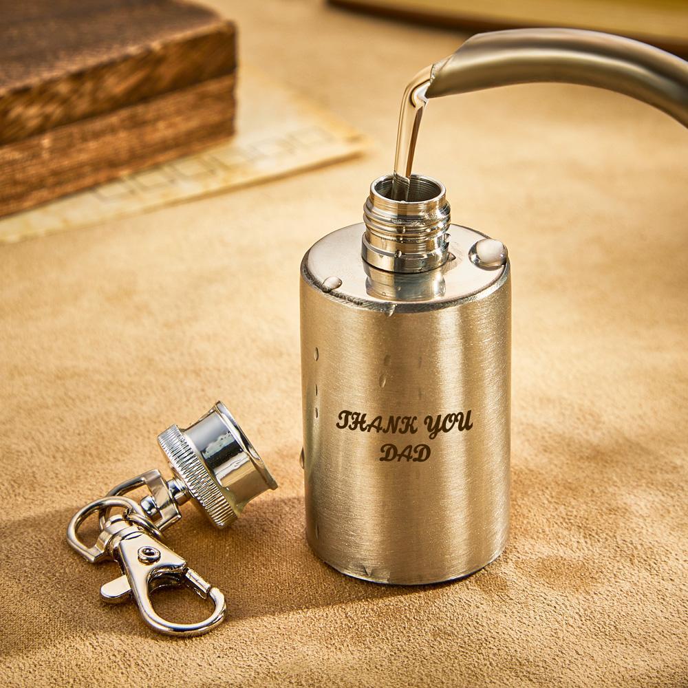Fiaschetta Con Portachiavi In acciaio Inossidabile Personalizzato Con Incisione In Miniatura, Regalo Perfetto Per Il Padre - soufeelit