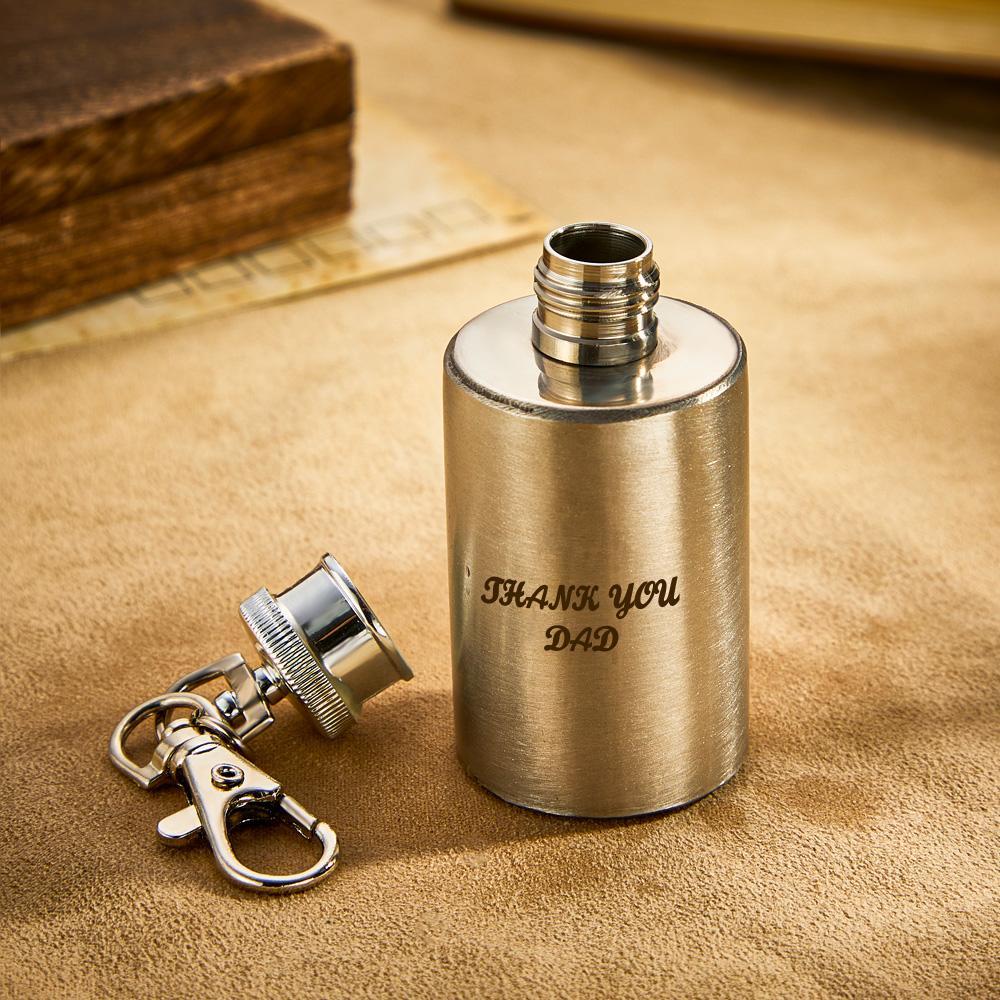 Fiaschetta Con Portachiavi In acciaio Inossidabile Personalizzato Con Incisione In Miniatura, Regalo Perfetto Per Il Padre - soufeelit