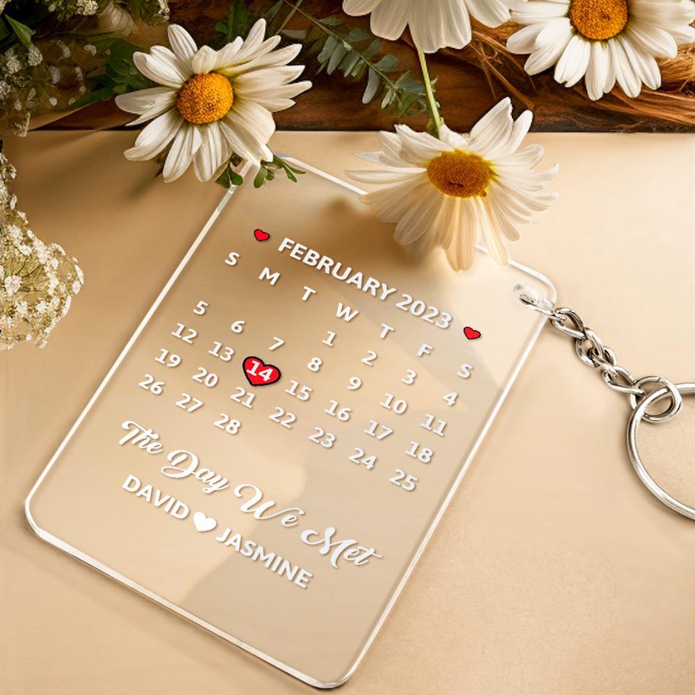 Portachiavi Con Calendario Personalizzato Portachiavi In acrilico Portachiavi Con Data Speciale Regali Per Membri Memorabili - soufeelit