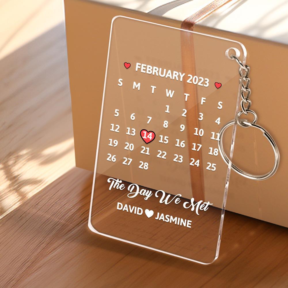 Portachiavi Con Calendario Personalizzato Portachiavi In ​​acrilico Portachiavi Con Data Speciale Regali Per Membri Memorabili - soufeelit