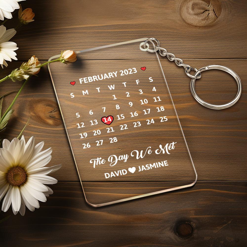 Portachiavi Con Calendario Personalizzato Portachiavi In acrilico Portachiavi Con Data Speciale Regali Per Membri Memorabili - soufeelit
