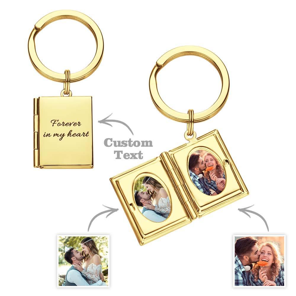 Portachiavi Con Medaglione Fotografico Personalizzato Per Uomo Portachiavi Commemorativo Con Testo Inciso Da Donna - soufeelit
