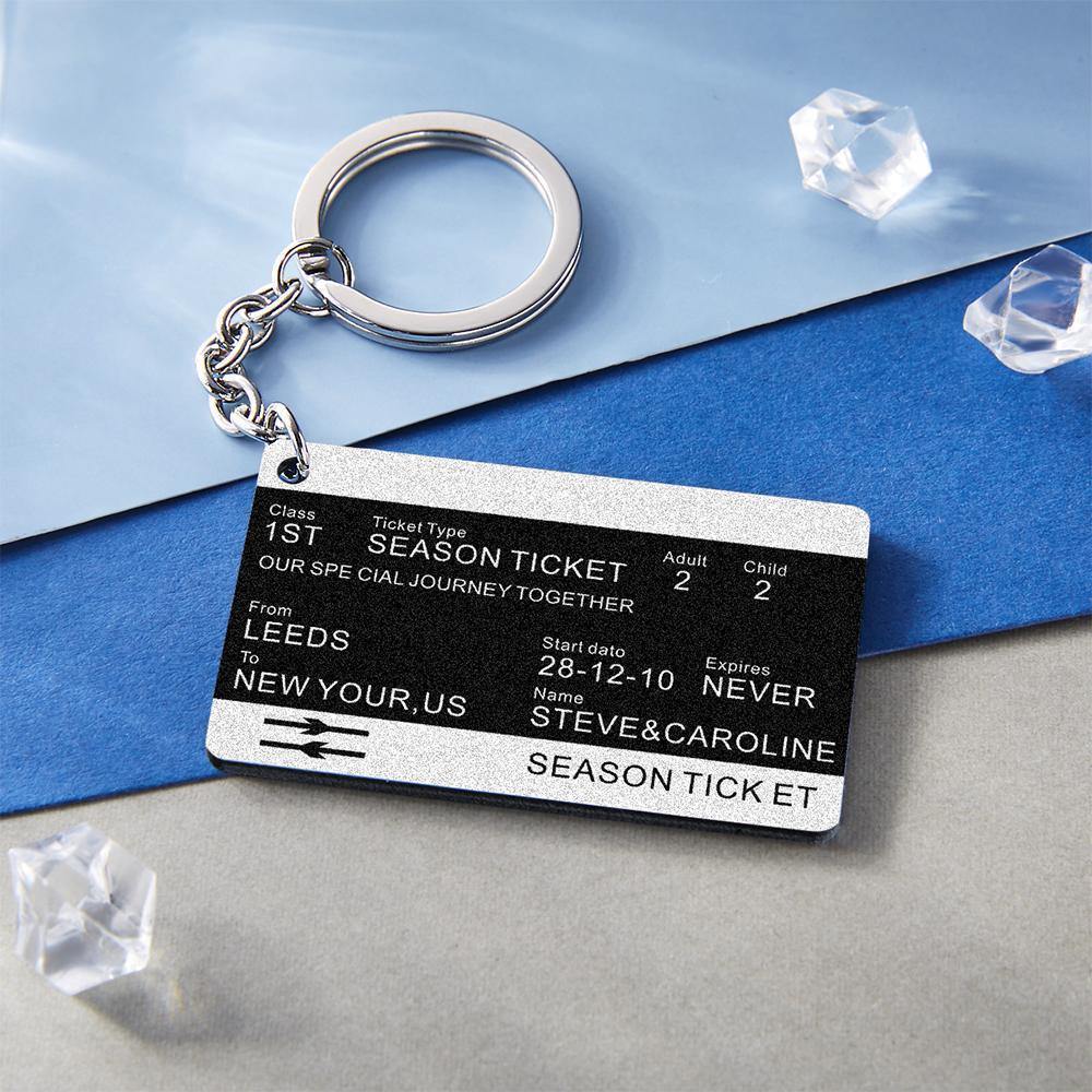 Custom Photo Valentine's Day Train Ticket Keyring - soufeelus