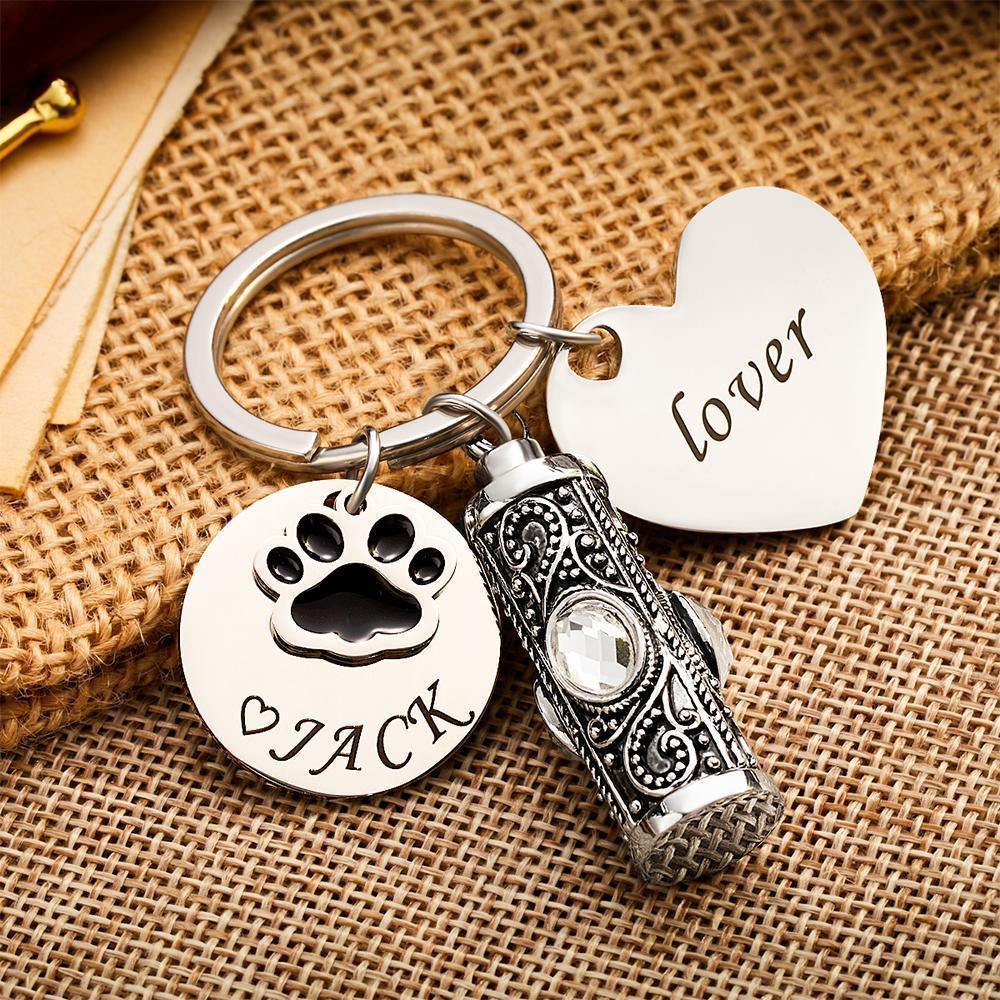 Engraved Pet urn keychain Pet memorial keychain - soufeelus