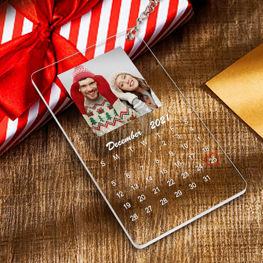 Christmas Gifts - Custom Keychain Anniversary Keychain Calendar Gifts For Couple