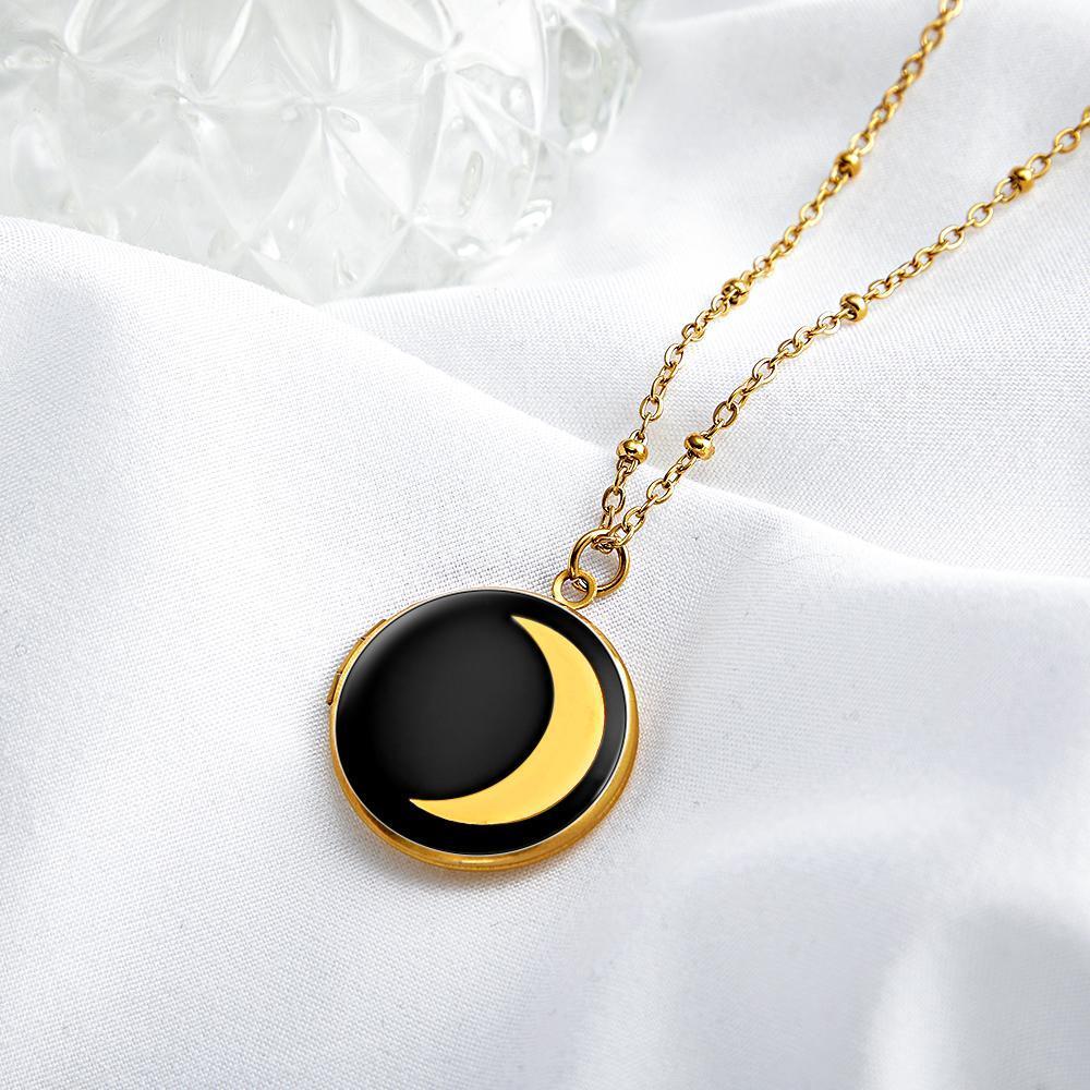 Collane Con Foto Personalizzate Delicata Falce Di Luna Regali Unici Per Lei - soufeelit