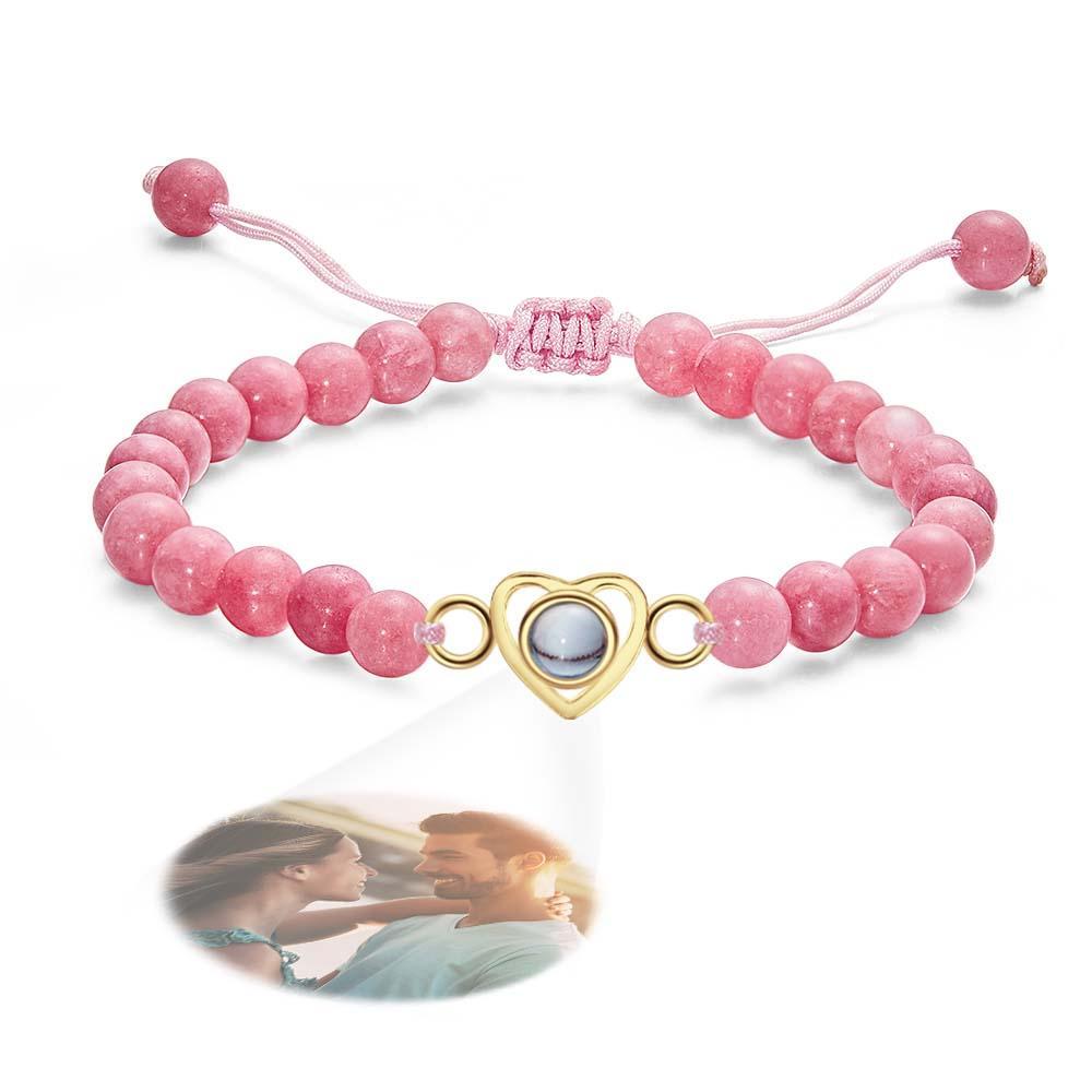 Braccialetto Di Perline Con Proiezione Di Foto Personalizzate Braccialetto A Forma Di Cuore Bellissimo Regalo Per Lei - soufeelit