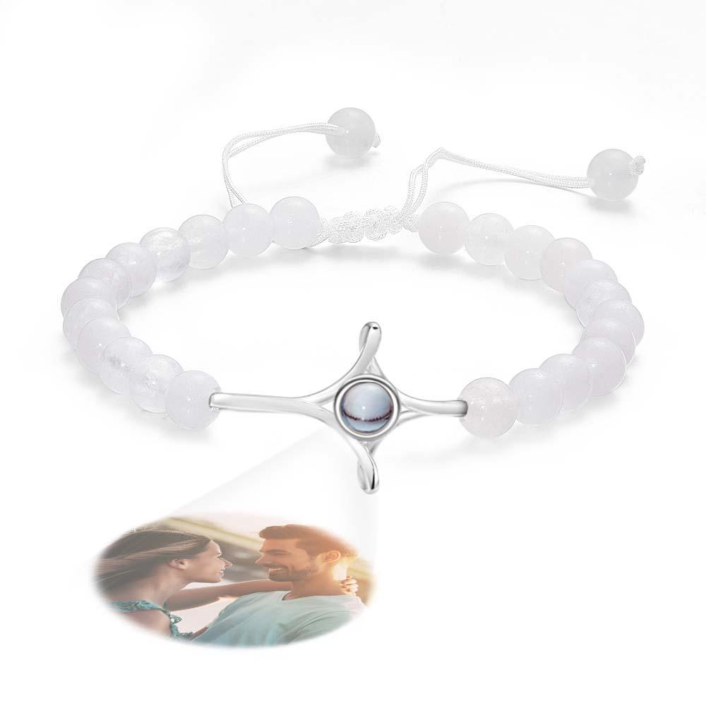 Braccialetto Personalizzato Con Perline Di Proiezione Di Foto Con Croce Regalo Commemorativo Per Lei - soufeelit