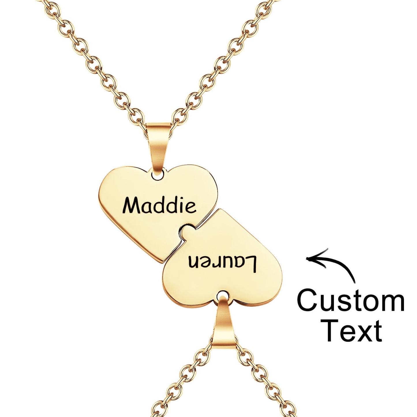 Gioielli Di Tendenza Con Pendente A Forma Di Cuore Con Incisione A Forma Di Cuore Per Coppie - soufeelit