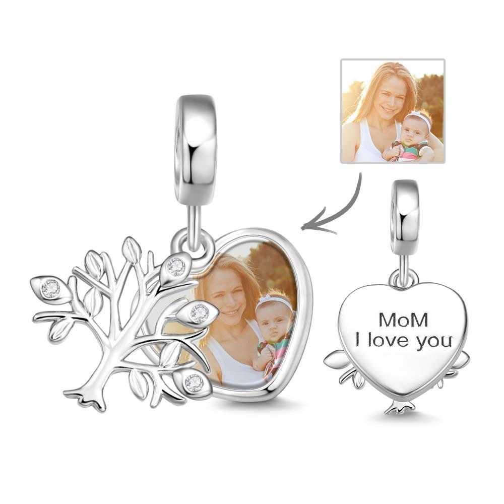 Love Tree Photo Charm Ciondolo Elegante Inciso Personalizzato