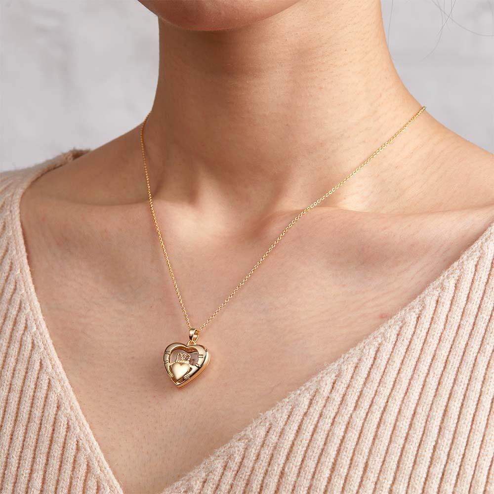 Collana Con Foto Incisa Personalizzata Regali Con Ciondolo Con Foto Corona D'amore - soufeelit