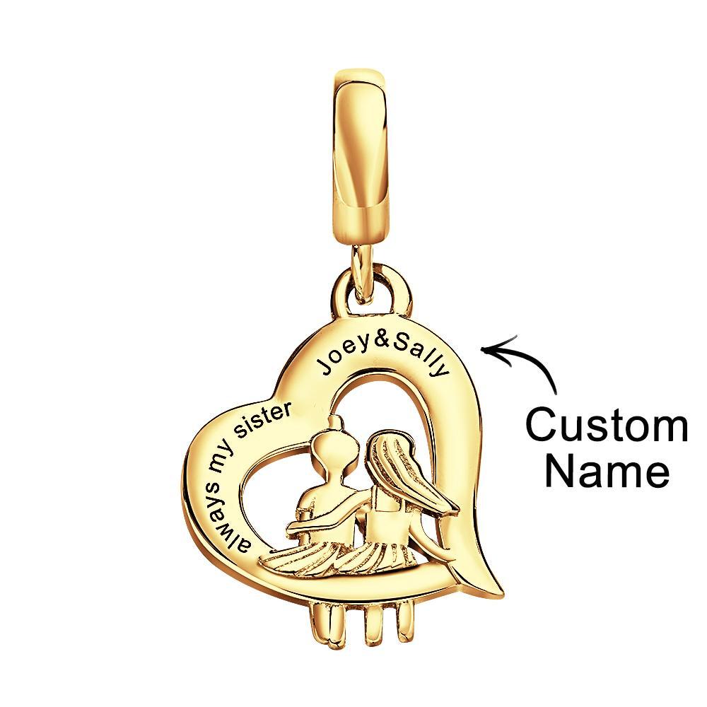Ciondolo Personalizzato Con Incisione Mini Sister Of Love Heart Pendant Gifts - soufeelit