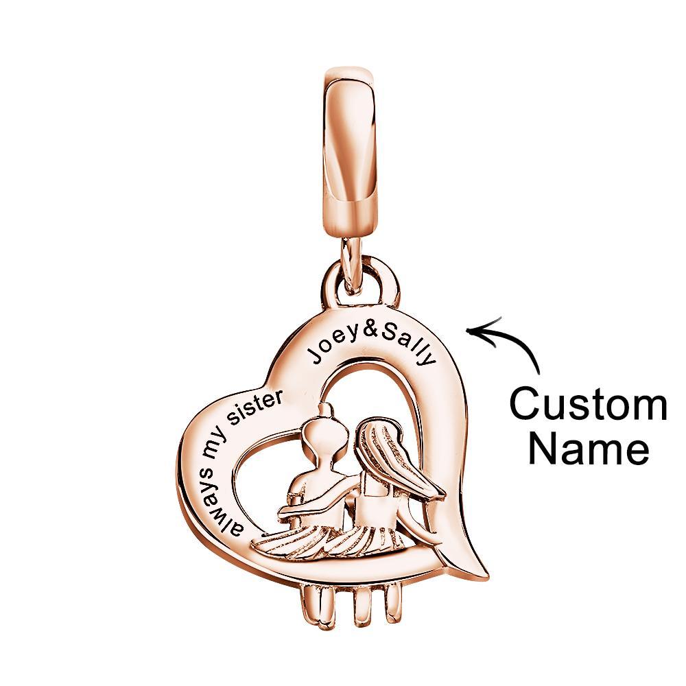 Ciondolo Personalizzato Con Incisione Mini Sister Of Love Heart Pendant Gifts - soufeelit