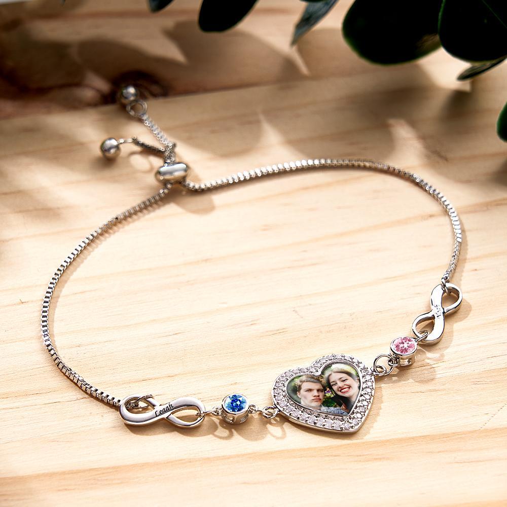 Bracciale Portafortuna Personalizzato Con Foto Incisa Amore Infinito Regali Delicati - soufeelit