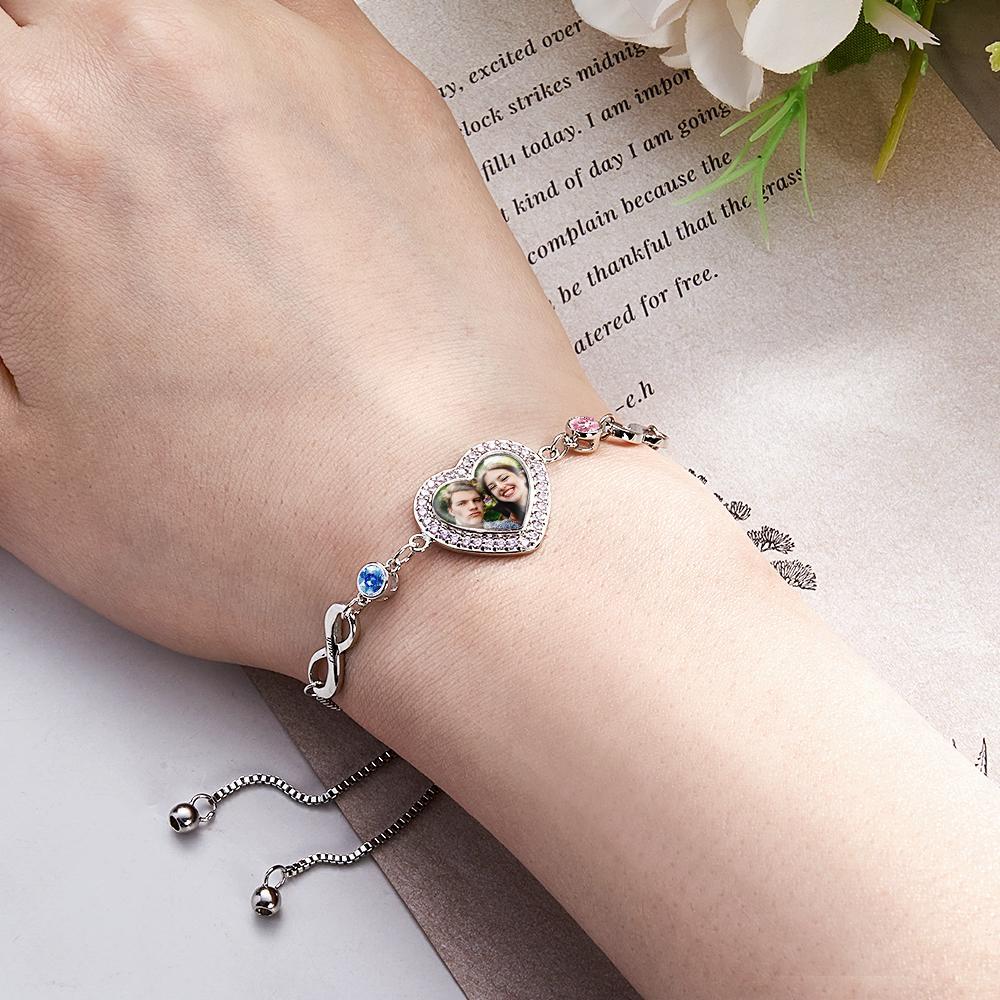 Bracciale Portafortuna Personalizzato Con Foto Incisa Amore Infinito Regali Delicati - soufeelit