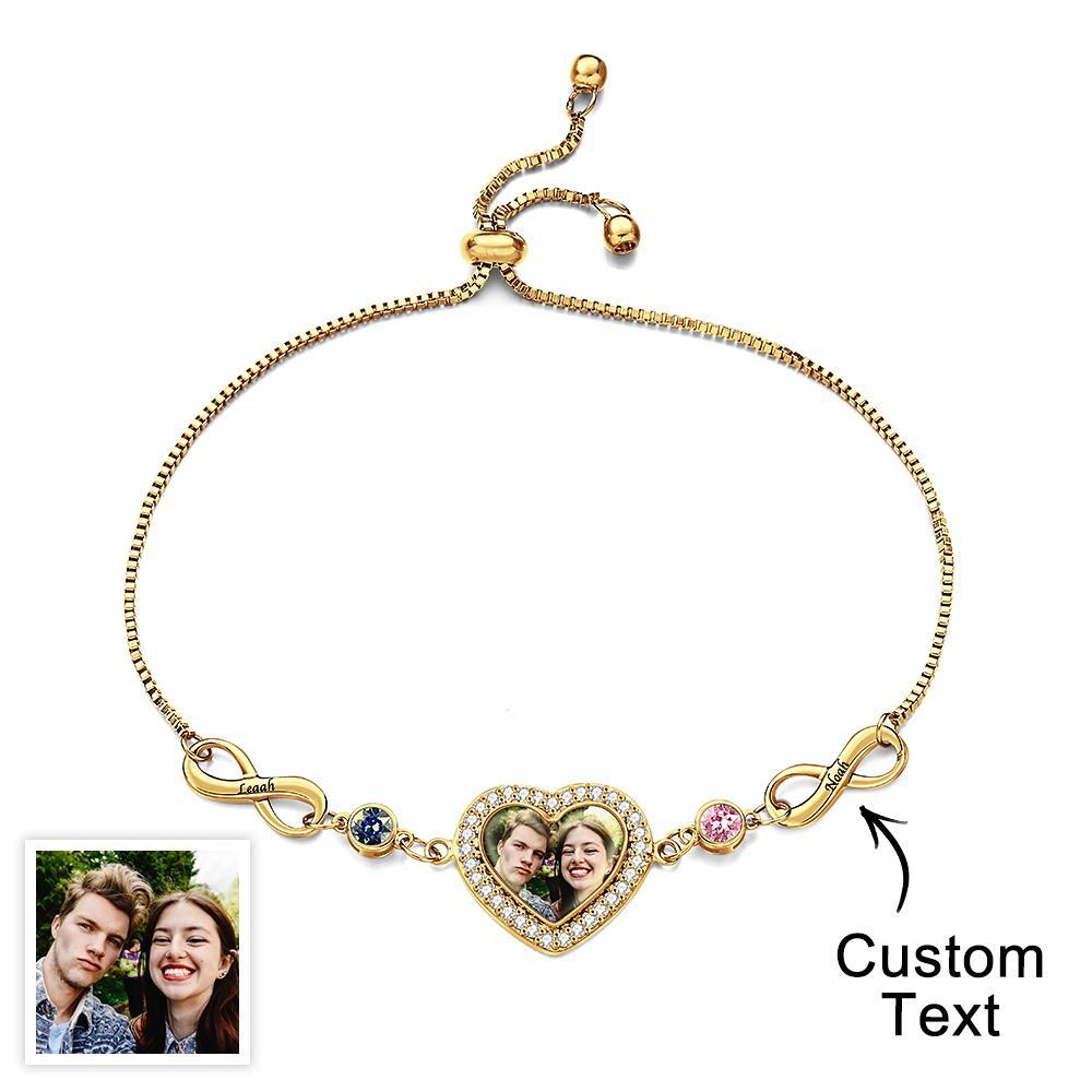 Bracciale Portafortuna Personalizzato Con Foto Incisa Amore Infinito Regali Delicati - soufeelit