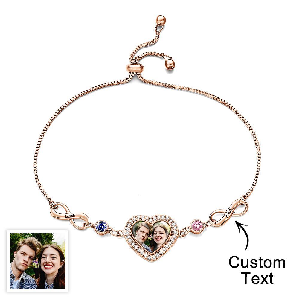 Bracciale Portafortuna Personalizzato Con Foto Incisa Amore Infinito Regali Delicati - soufeelit
