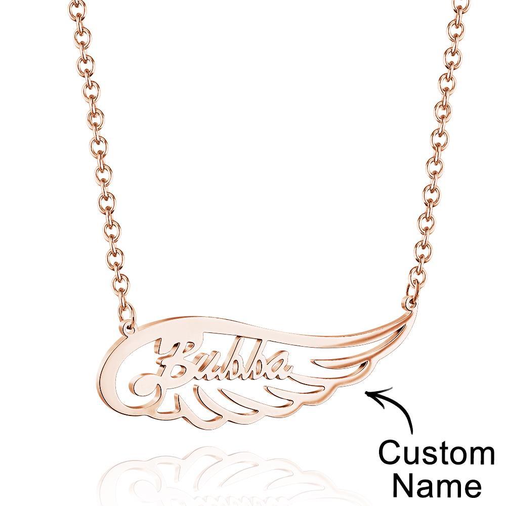 Collana Con Nome Di Ala D'angelo Ciondolo Di Moda Con Lettera Personalizzata Per Lei - soufeelit
