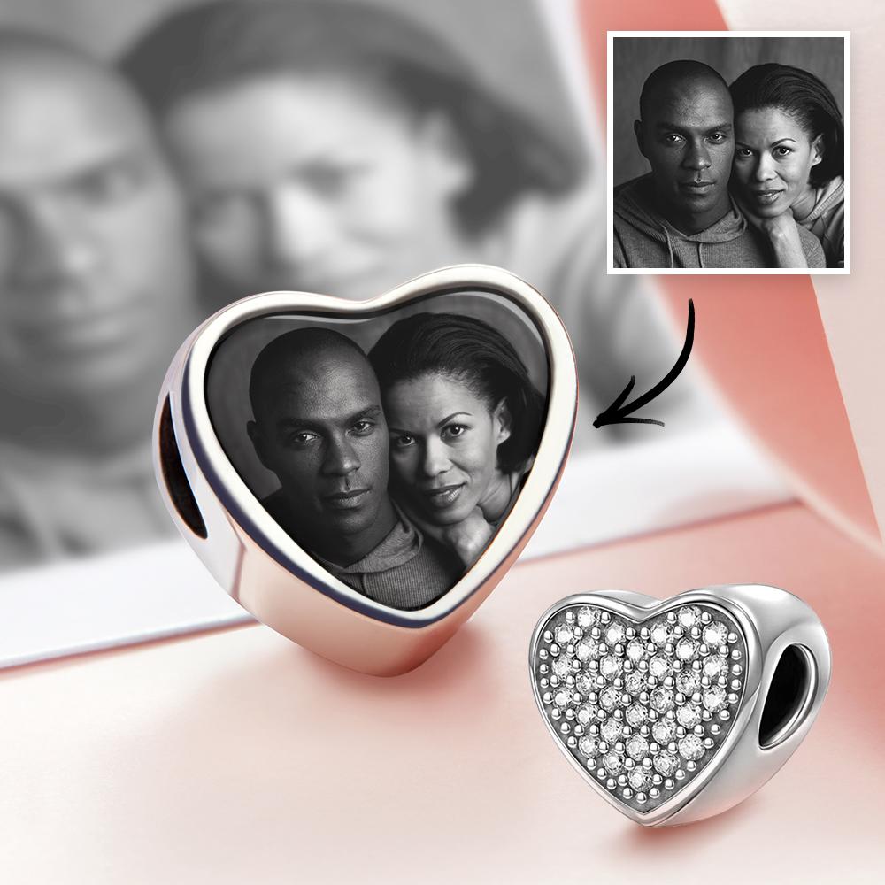 Pave Cz Heart Photo Charm