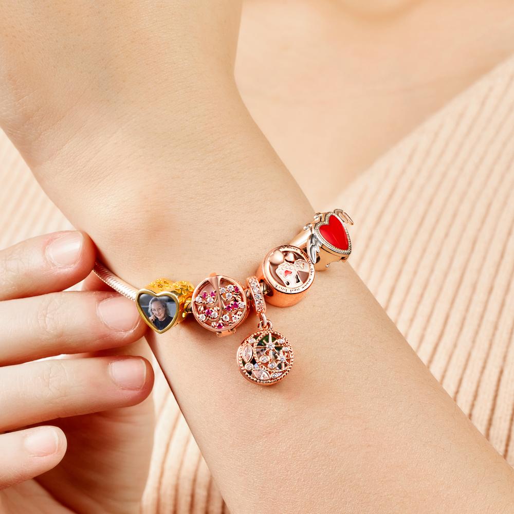 Ciondolo Con Foto Personalizzata Con Ciondolo A Forma Di Luna E Stella Placcato In Oro Rosa, Regalo Per La Mamma - soufeelit