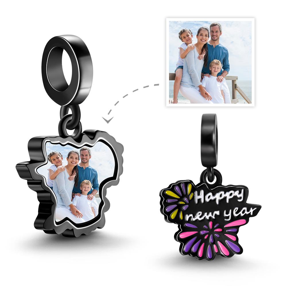 Ciondolo Con Foto Personalizzata Happy New Year Ciondolo Ciondola Il Regalo Di Fascino Per La Famiglia - soufeelit