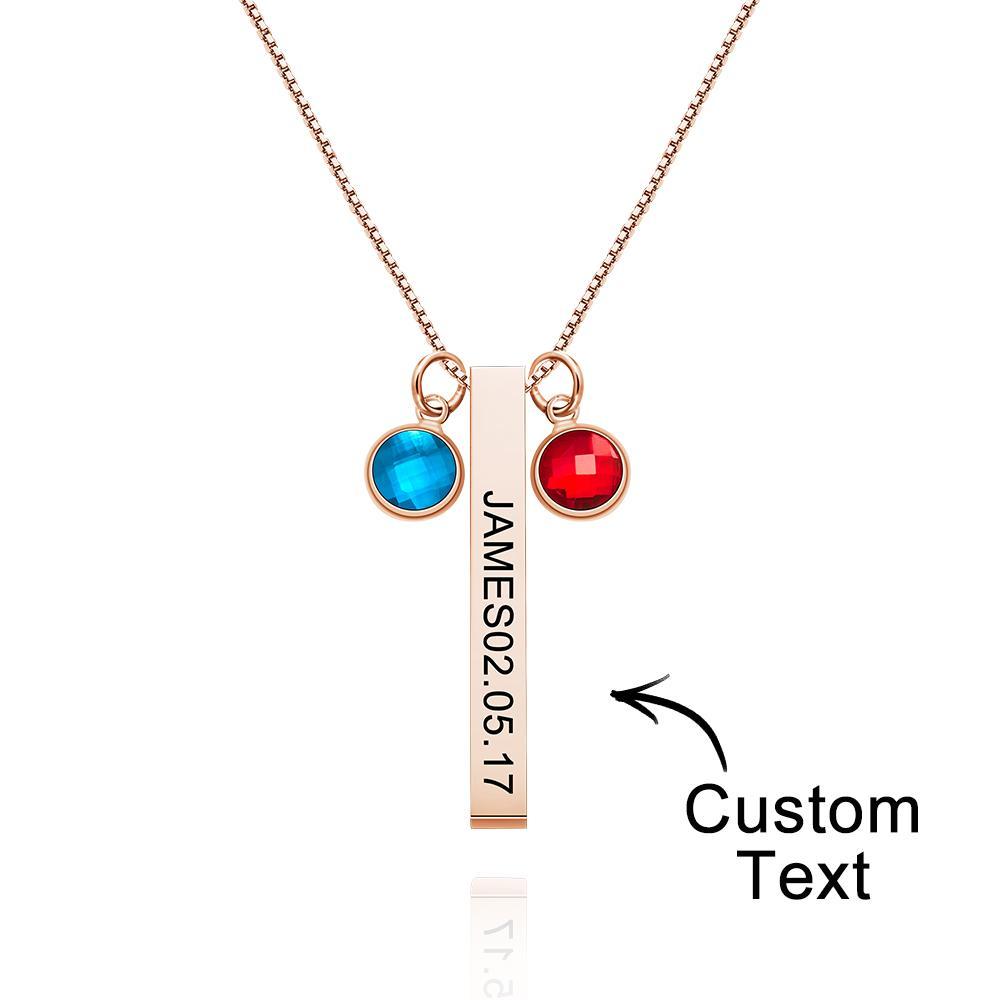 Collana Con Pietra Portafortuna Con Incisione Personalizzata Regali Con Barra Verticale In Oro - soufeelit