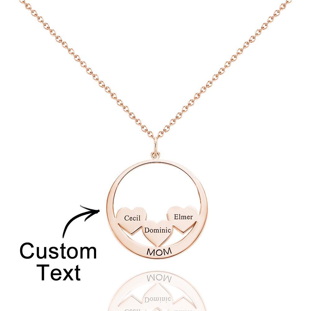 Collana Con Incisione Personalizzata Collana Con Ciondolo A Forma Di Cuore A Forma Di Cerchio Regalo Creativo - soufeelit