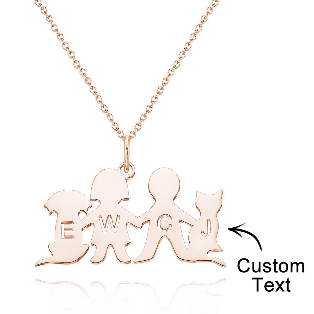 Collana Personalizzata Con Animali Di Famiglia Collana Con Iniziale Di Cane E Gatto Con Incisione Personalizzata Per Le Donne - soufeelit