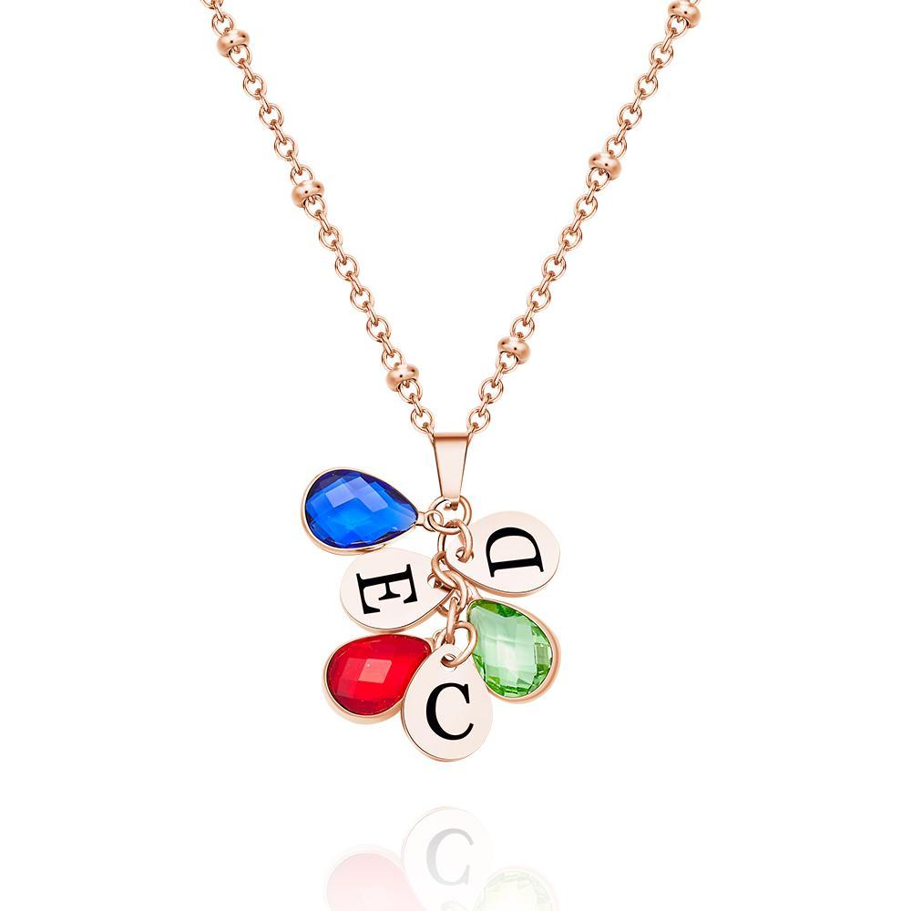 Regalo Personalizzato Inciso Per Collane Con Gemme Multiple Di Diamanti Per Lei