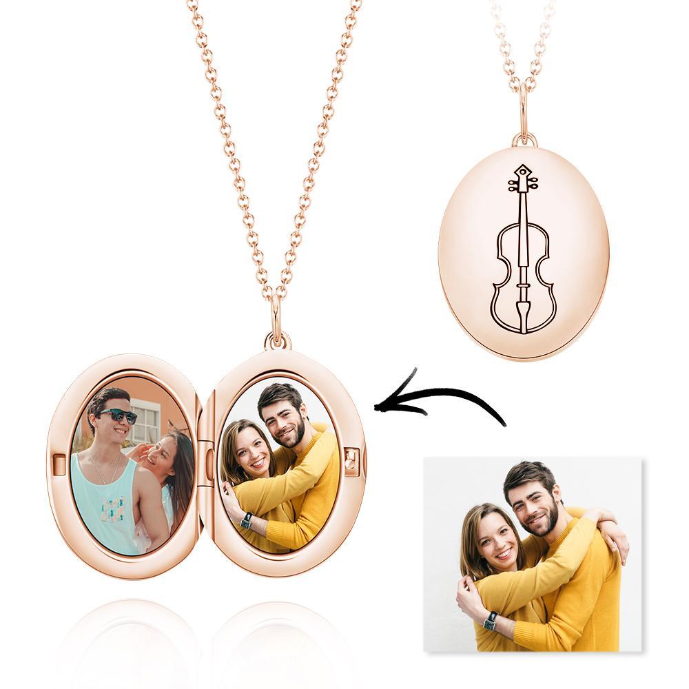 Foto Personalizzata Medaglione D'argento Foto Personalizzata Di Te E Di Lei Per Il Suo Regalo