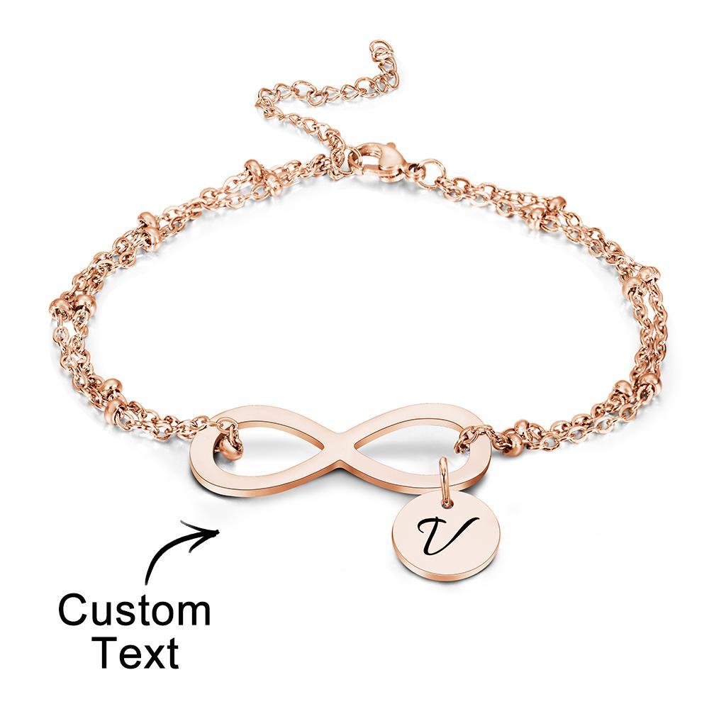 Bracciale Personalizzato Con Lettera Bracciale Personalizzato Pendente Infinity Love Per Lei - soufeelit