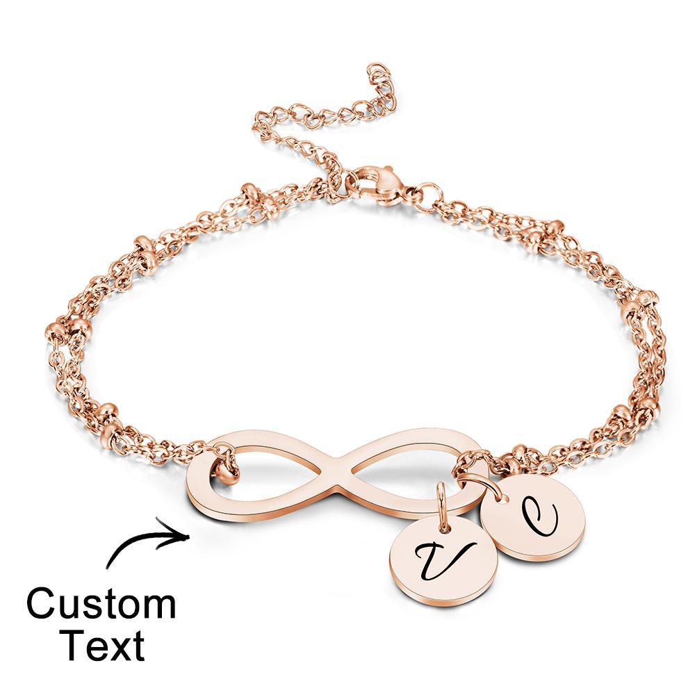 Bracciale Personalizzato Con Lettera Bracciale Personalizzato Pendente Infinity Love Per Lei - soufeelit