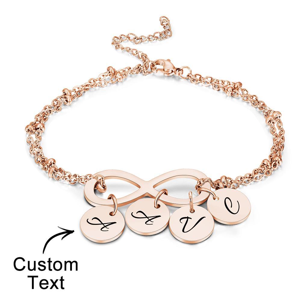 Bracciale Personalizzato Con Lettera Bracciale Personalizzato Pendente Infinity Love Per Lei - soufeelit