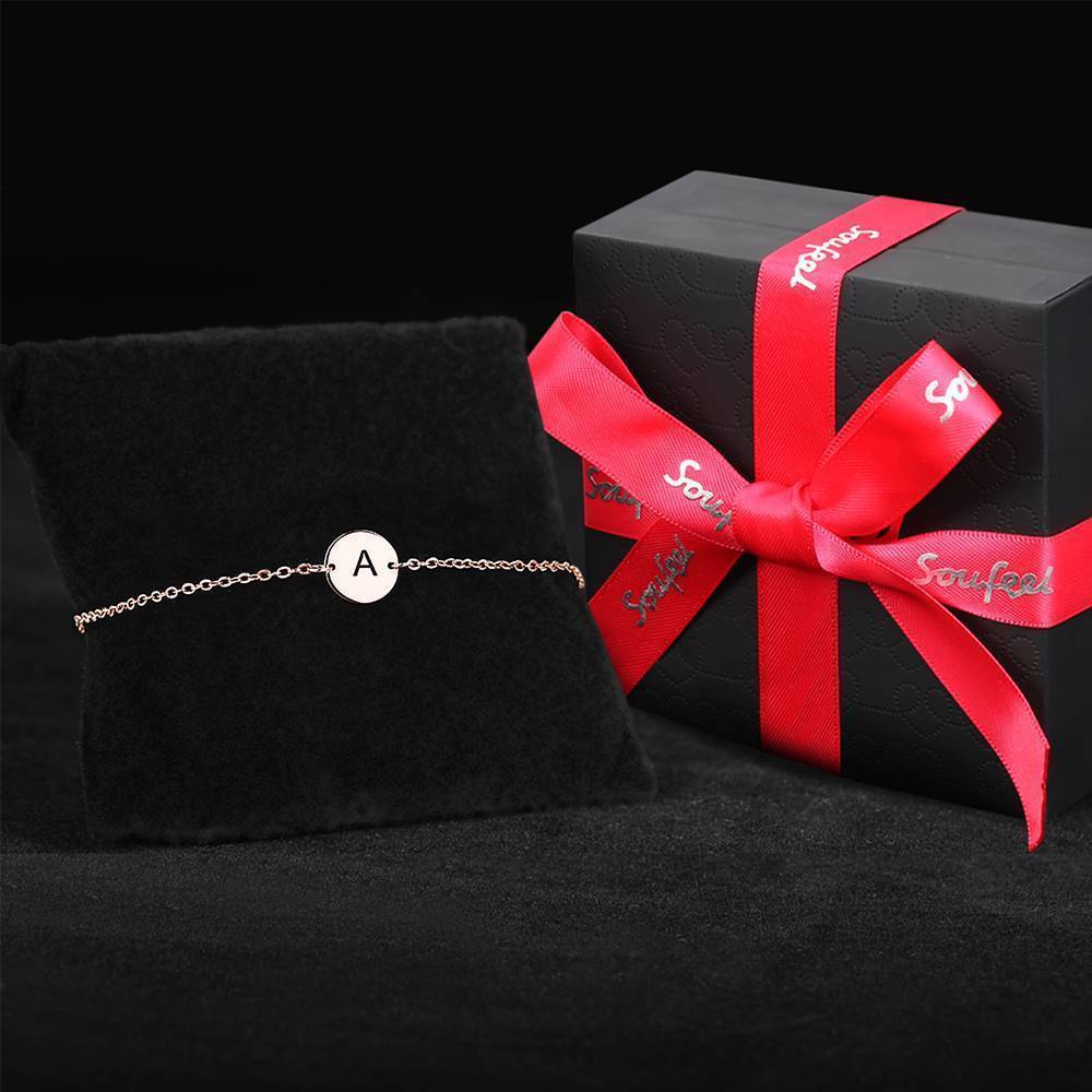 Iniziali Bracciale Incidibile Oro Rosa Placcato