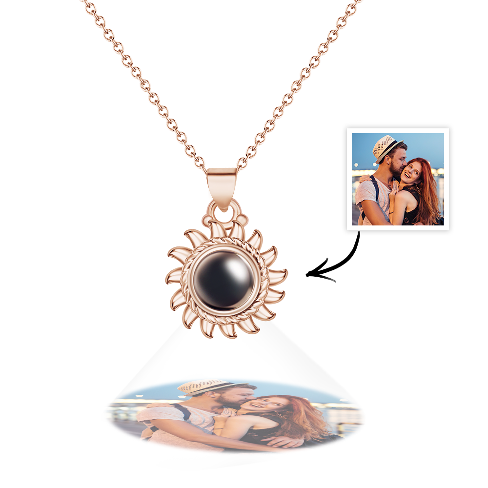Collana Di Girasole Con Proiezione Di Foto Personalizzate Regali Di Gioielli Con Ciondolo Alla Moda Personalizzati Per Lei - soufeelit
