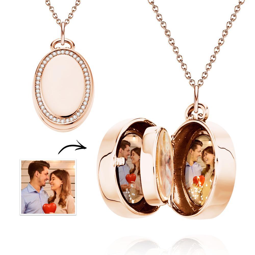 Collana Con Foto Medaglione Ovale Collana Con Ciondolo Con Immagine Commemorativa Retrò Personalizzata Regalo Per Lei - soufeelit