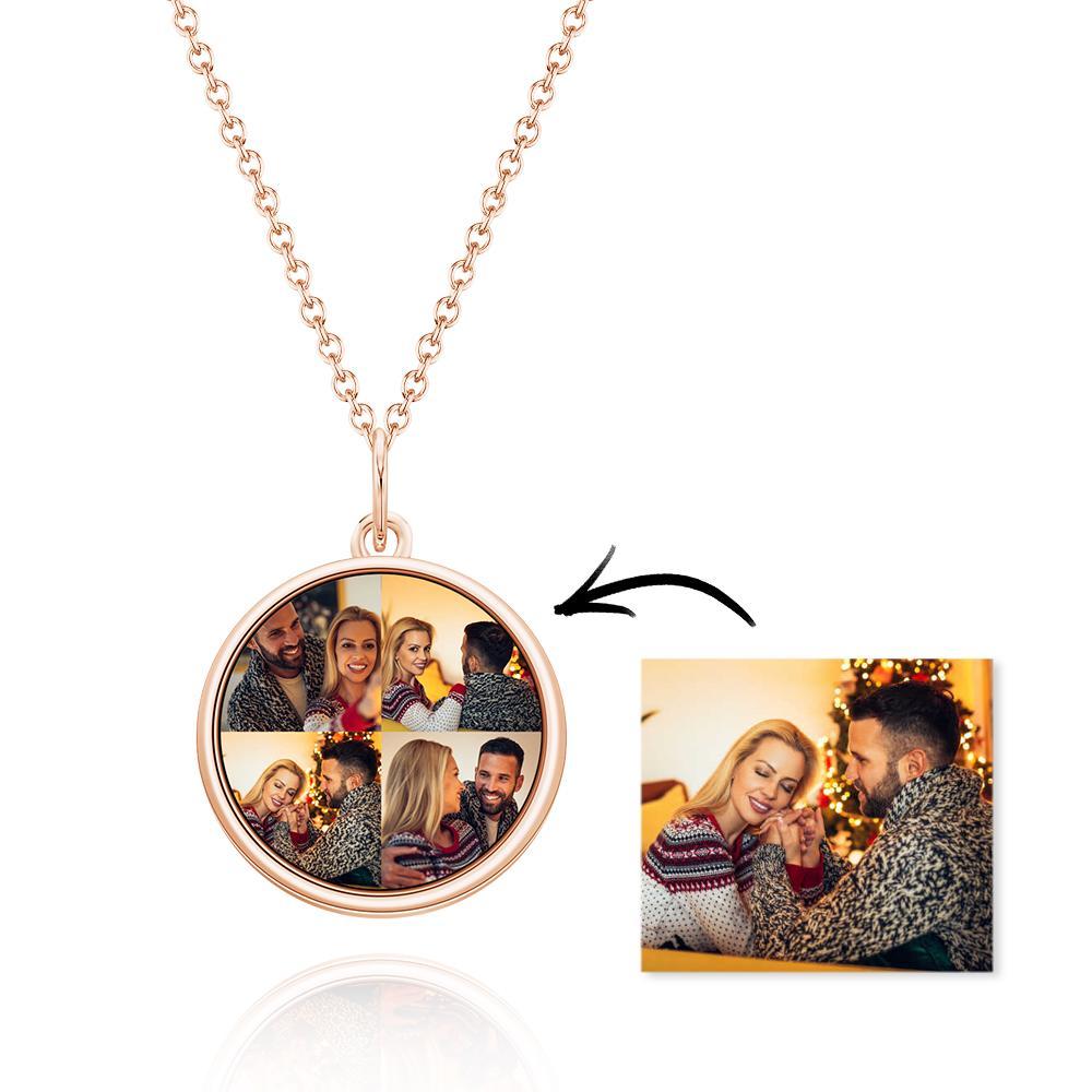 Collana Personalizzata Con Quattro Foto Ciondolo Personalizzato Con Ciondolo A Forma Di Cerchio
