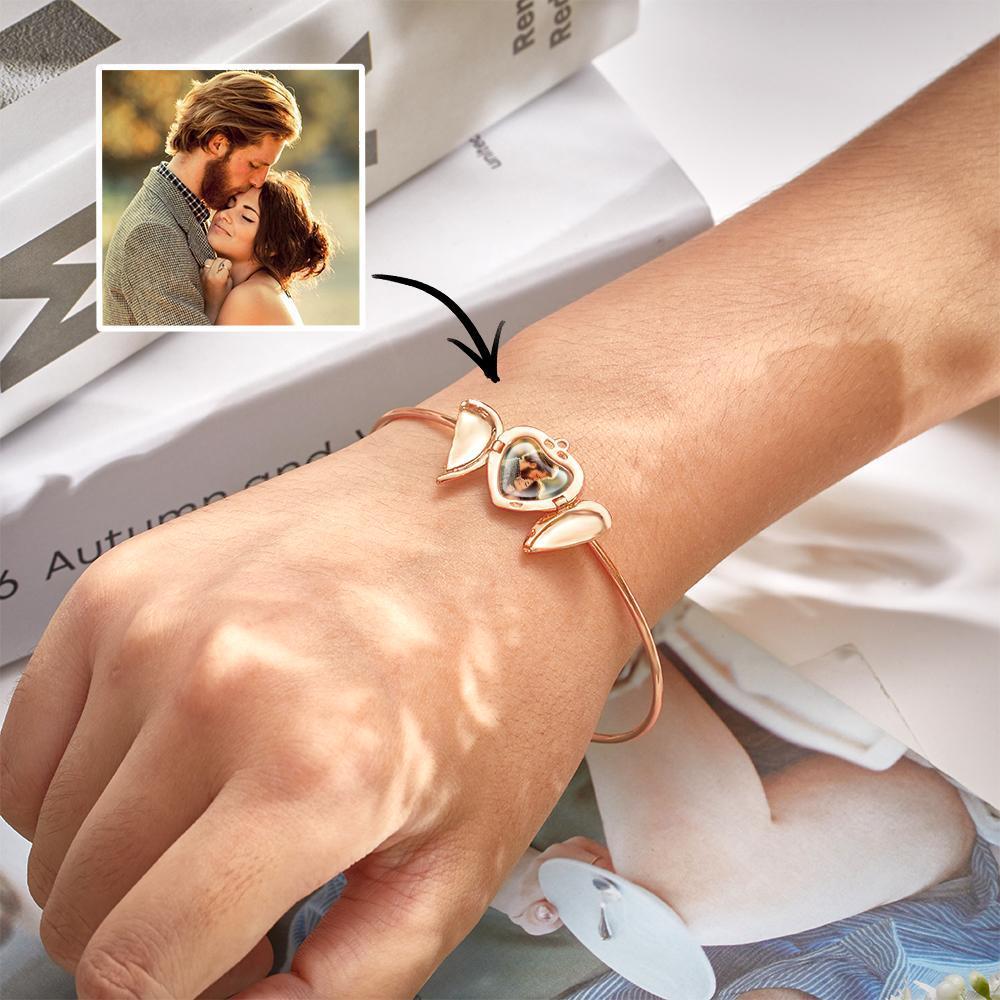 Braccialetto Con Foto Incisa Personalizzata Bracciale Con Medaglione Con Foto Intagliata A Cuore Regalo Per Lei