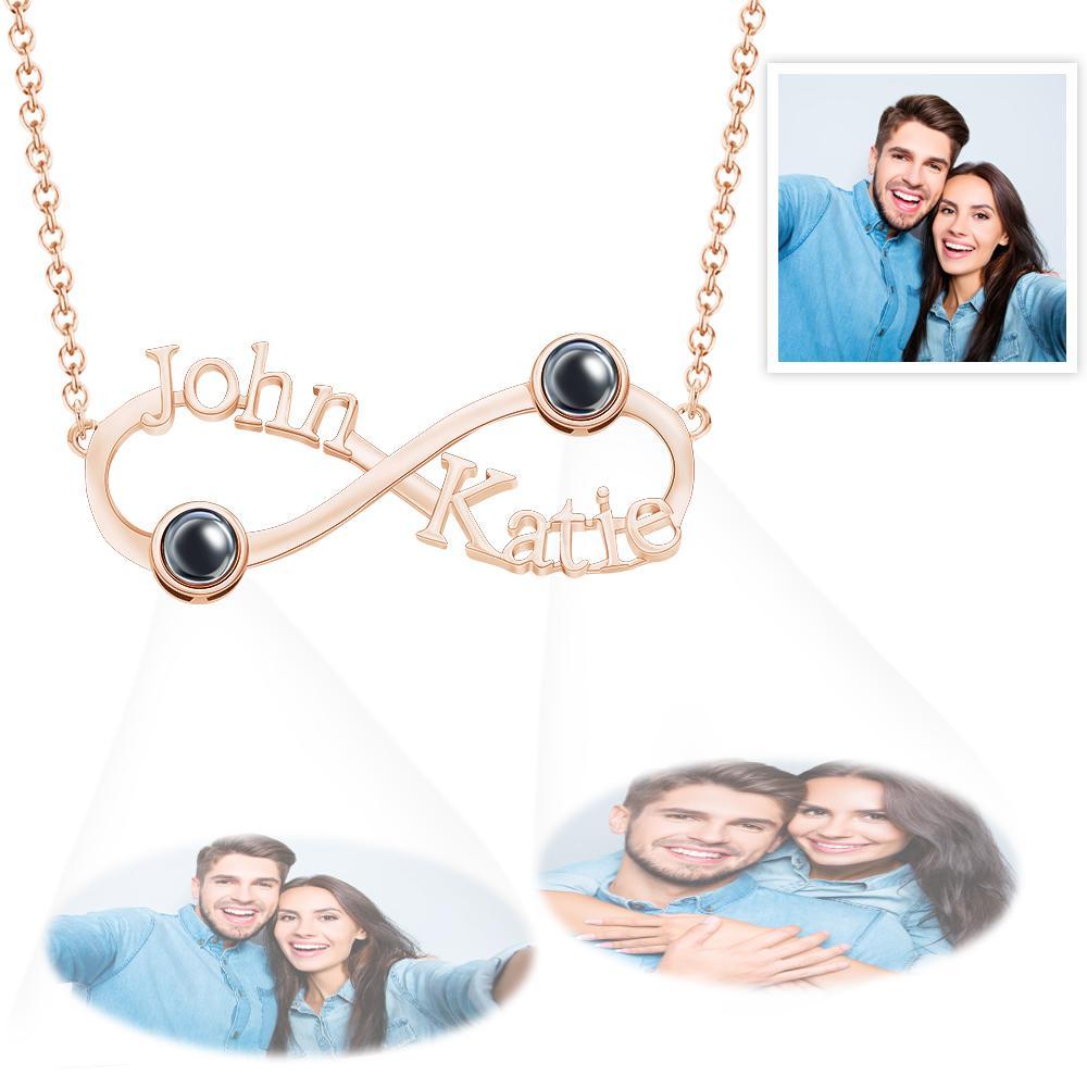 Collana Con Proiezione Incisa Personalizzata Simbolo Dell'infinito Commemora I Regali - soufeelit