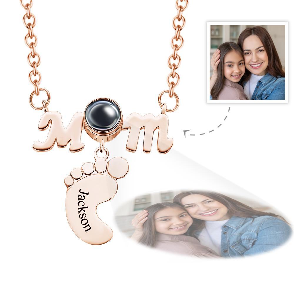 Collana Incisa Con Proiezione Personalizzata Piedi Divertenti Regali Per La Festa Della Mamma - soufeelit