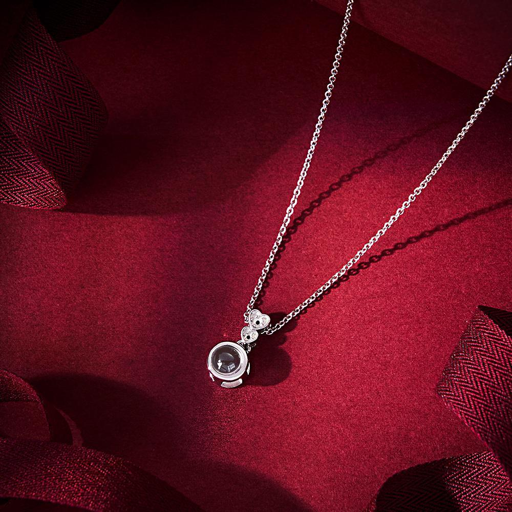 Collana Con Proiezione Di Foto Personalizzate Regali Di Diamanti Squisiti A Forma Di Cuore - soufeelit