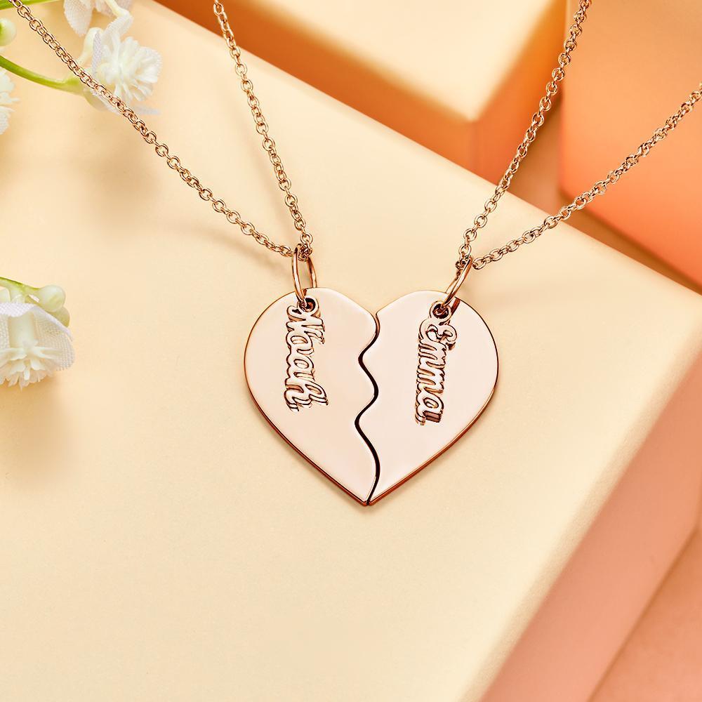 Regalo Di Coppia Commemorativo Per Collana Con Cuore Inciso Personalizzato