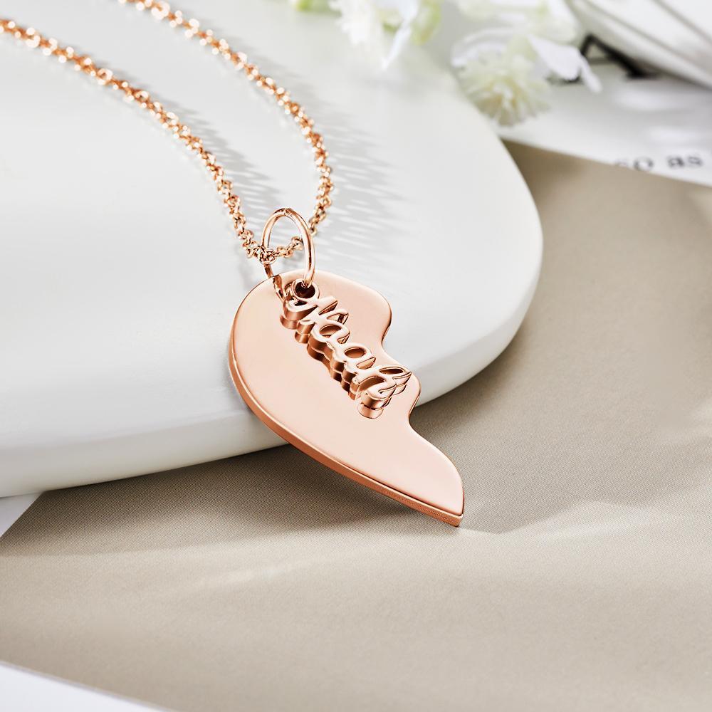 Regalo Di Coppia Commemorativo Per Collana Con Cuore Inciso Personalizzato