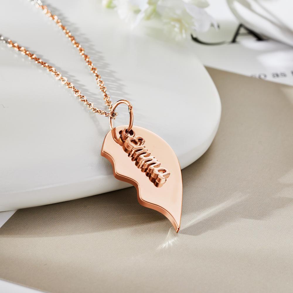 Regalo Di Coppia Commemorativo Per Collana Con Cuore Inciso Personalizzato