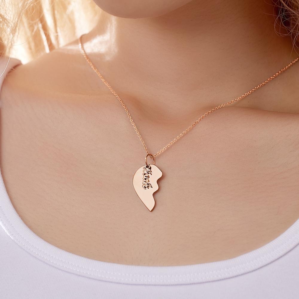 Regalo Di Coppia Commemorativo Per Collana Con Cuore Inciso Personalizzato