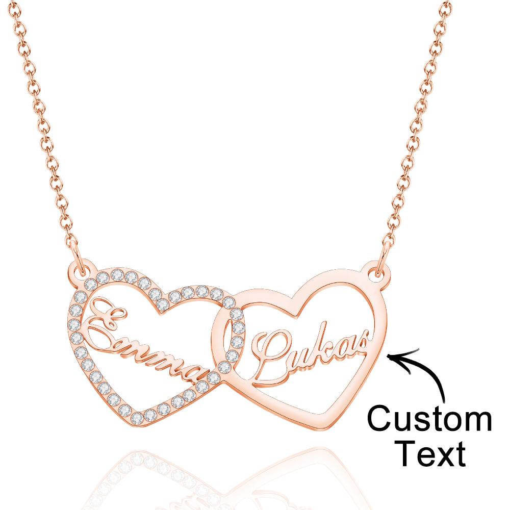 Collana Con Incisione Personalizzata Nome Personalizzato Regali Di Strass D'amore - soufeelit