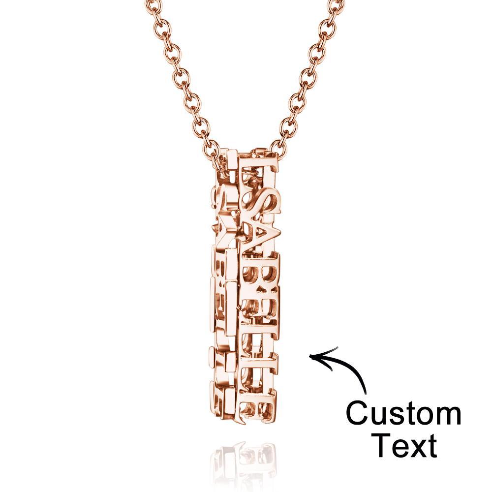 Collana Con Incisione Personalizzata Collana Con Nome Tridimensionale Regalo Per Lei - soufeelit