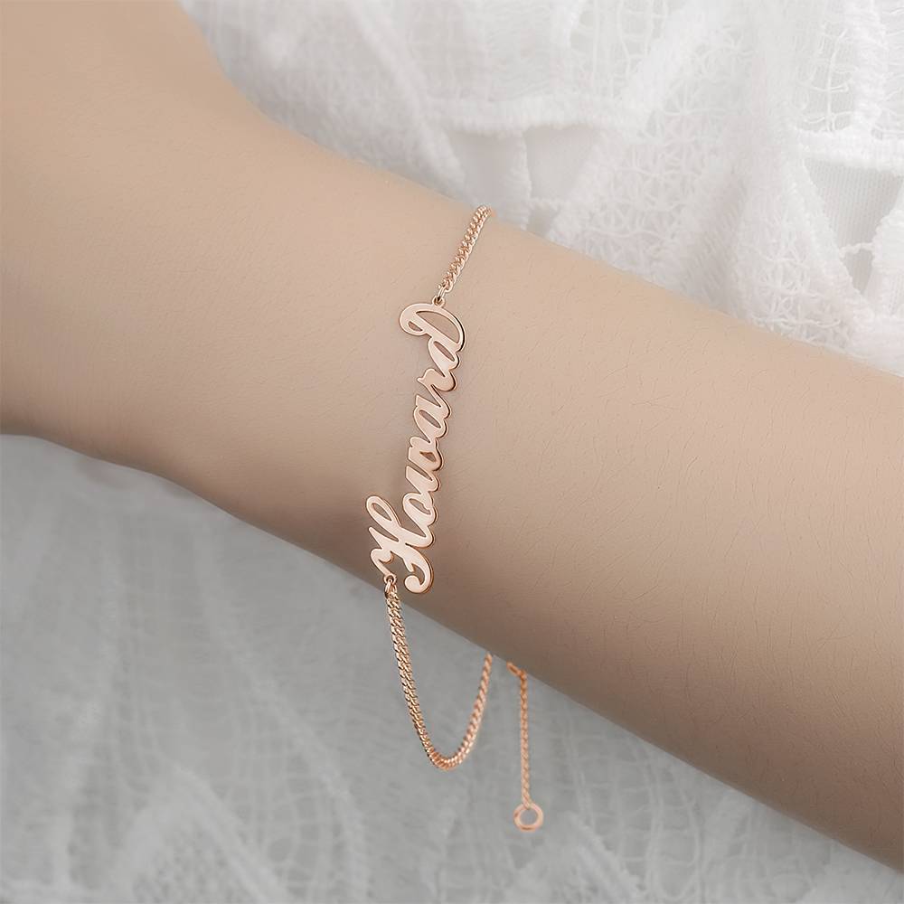 Bracciale Con Nome Personalizzato, Qualsiasi Braccialetto Con Nome Placcato Oro Rosa