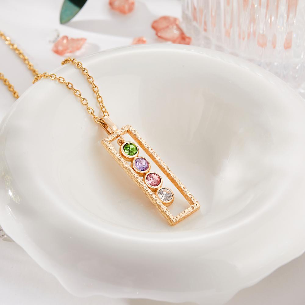 Collana Personalizzata Birthstone Modern Bar Regali Memorabili Unici - soufeelit